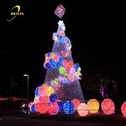 Popular sell Giant Christmas ball tree lights party decorations