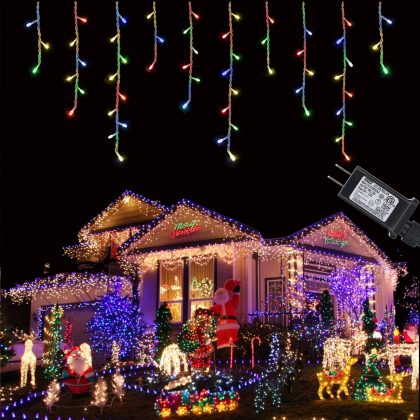Christmas LED Lcicle Lights Outdoor 29.5ft 360 LED Con 110v Led String Light