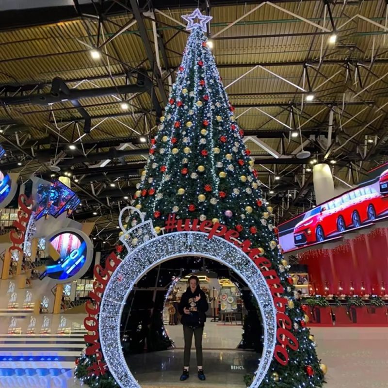 2025 Year New Product Large Outdoor Waterproof PVC Christmas Tree with LED Lights Decorated Big Christmas Tree - 图片 2