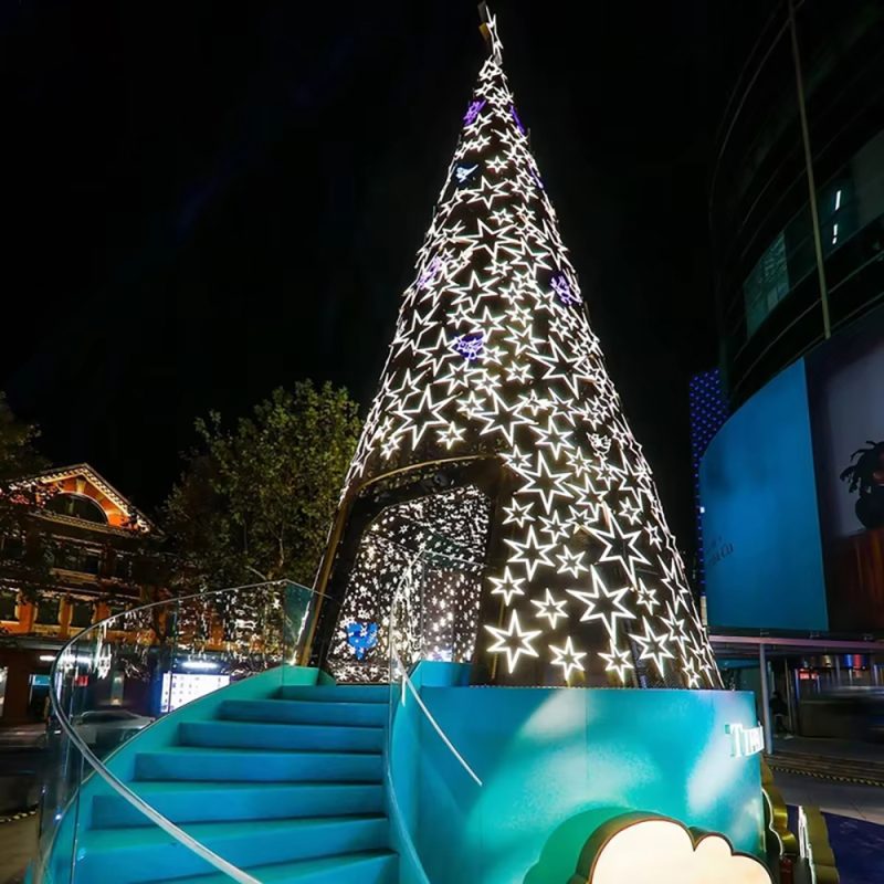 2025 New Product Customizable Giant Outdoor Christmas Tree Lights Waterproof Artificial Lighting Decoration - 图片 3