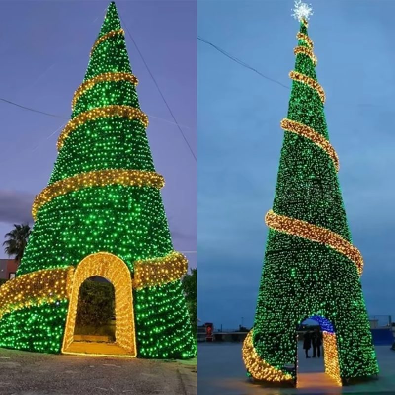 2025 New Product Large Outdoor PVC Christmas Tree with LED Lights Waterproof Decorated Big Christmas Tree - 图片 5